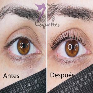 Lifting de pestañas Antes y después Coquettes Cuellar